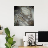 Poster Marbre gris avec veine d'or (Bureau à domicile)