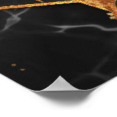 Poster Marbre hexagone texture transparente avec feuilles (Coin)