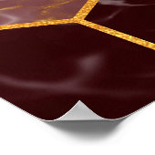 Poster Marbre hexagone texture transparente avec or (Coin)