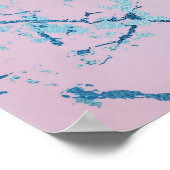 Poster Marbre Iridescente | Holographique bleu rose tenda (Coin)