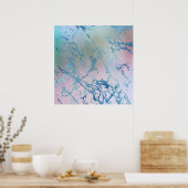 Poster Marbre Iridescente | Holographique bleu rose tenda (Cuisine)