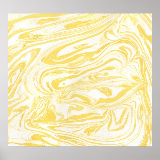Poster Marbre jaune élégant : Texture dessinée à la main (Devant)