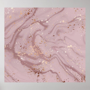 Poster Marbre liquide : Artistérie Rose d'or.