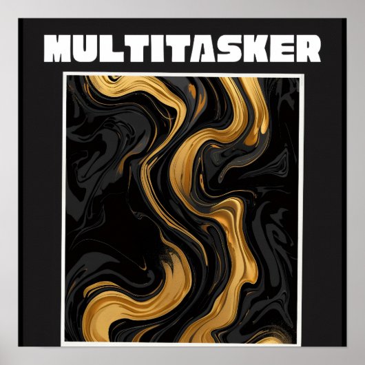 Poster Marbre Liquide Multitasker Or - Abstrait Luxueux (Devant)