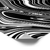 Poster Marbre Liquide Noir et Blanc Abstrait (Coin)