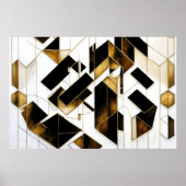 Poster Marbre Noir Or Luxueux Abstrait (Devant)