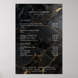 Poster Marbre, Noir-Or, Salon