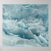 Poster Marbre onyx bleu, texture abstraite. (Devant)