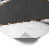 Poster Marbre or moderne chic et géométrique noire (Coin)