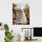 Poster Marbre Paon Éclat Royal (Bureau à domicile)