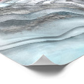 Poster Marbre rose blush - roses pastel et argent (Coin)