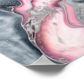 Poster Marbre rose clair - rose pastel, gris et argent (Coin)