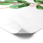 Poster Marbre Rose Gold Foliage 40e anniversaire Bienvenu (Coin)