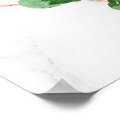 Poster Marbre Rose Gold Foliage 80e anniversaire Pos d'ac (Coin)