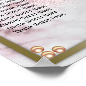 Poster Marbre rose Golden Pearls Mariage Siège (Coin)