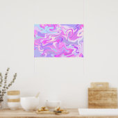 Poster Marbré rose violet Turquoise (Cuisine)