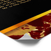 Poster Marbre rouge foncé et marbre doré - 10 places (Coin)