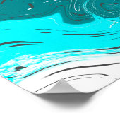 Poster Marbre turquoise et Turquoise Fluid Art (Coin)