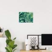 Poster Marbre Vert Émeraude Fluide (Bureau à domicile)