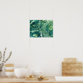 Poster Marbre Vert Émeraude Fluide (Cuisine)