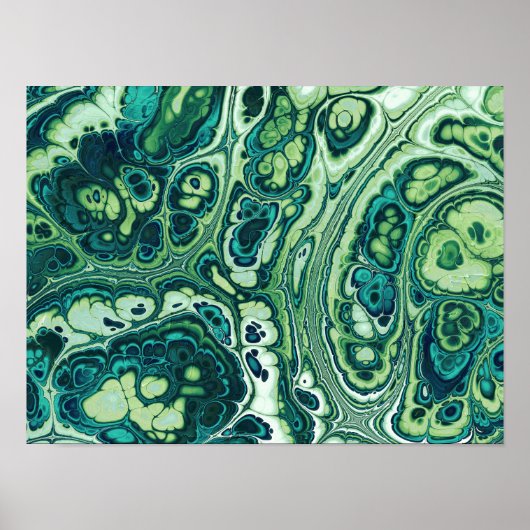 Poster Marbre Vert Émeraude Fluide (Devant)