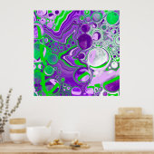 Poster Marbre vert pourpre et citron vert (Cuisine)