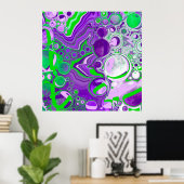 Poster Marbre vert pourpre et citron vert (Bureau à domicile)