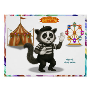 Poster Marcel, civette mime