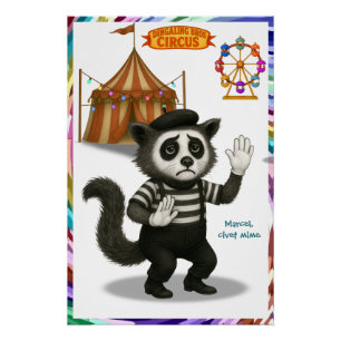 Poster Marcel, civette mime