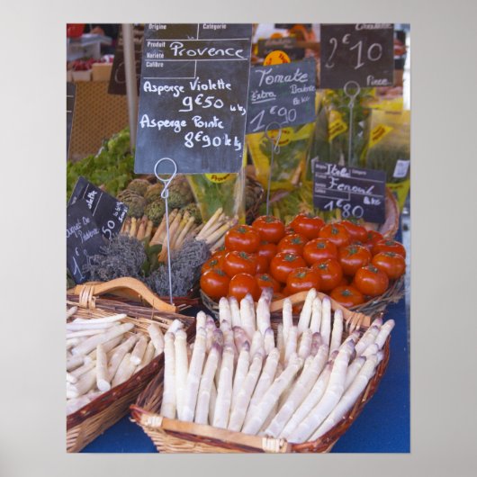 Poster Marchand de stand de marché de rue avec blanc (Devant)