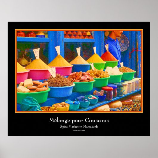 Poster Marché à Marrakech - Mélange pour Couscous (Devant)