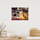 Poster Marché alimentaire italien avec fromage et peppero (Cuisine)