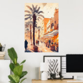 Poster Marché alimentaire marocain (Bureau à domicile)