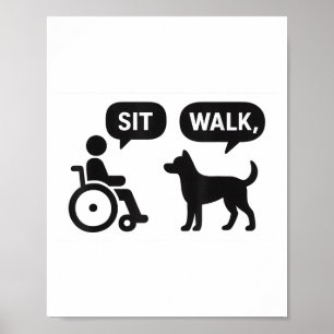 Poster Marche assis Animaux Istive En Fauteuil Roulant Hu