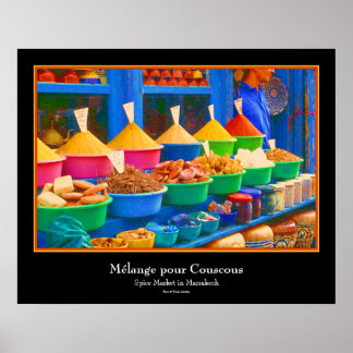 Poster Marché au Maroc - Mélange pour Couscous