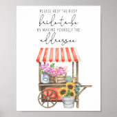 Poster Marché aux fleurs Aidez la mariée occupée Adresse  (Devant)