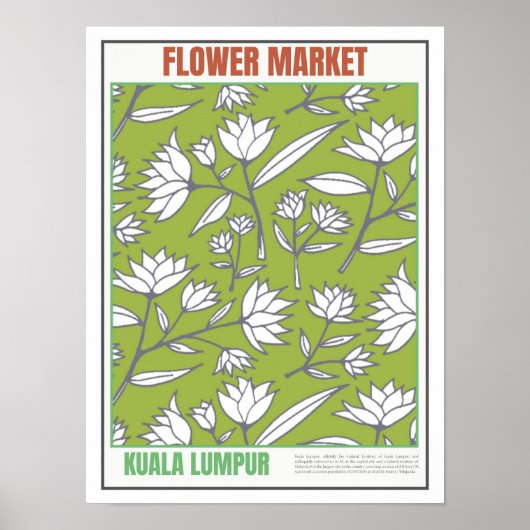 Poster Marché aux fleurs Asie du Sud-Est Kuala Lumpur (Devant)