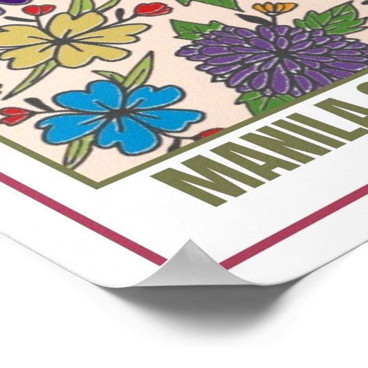 Poster Marché aux fleurs Asie du Sud-Est Manille (Coin)