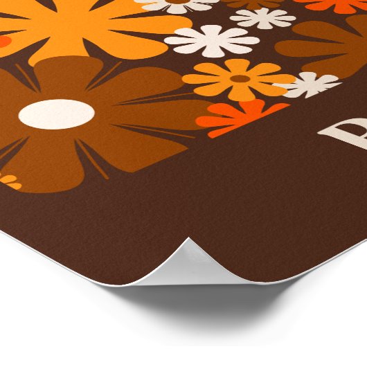 Poster Marché aux fleurs Barcelone Retro 60s les années 7 (Coin)