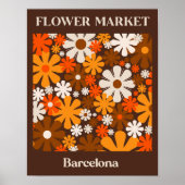 Poster Marché aux fleurs Barcelone Retro 60s les années 7 (Devant)