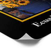 Poster Marché aux fleurs équatoriens sur la place de l'ég (Coin)