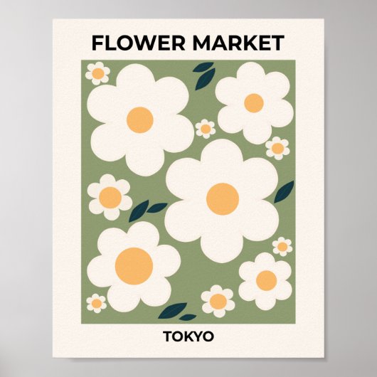 Poster Marché aux fleurs florales de Tokyo Fleurs Abstrai (Devant)