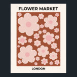 Poster Marché aux Fleurs Londres Fleur Rétro Terracotta B<br><div class="desc">Marché aux fleurs Stockholm : Art floral abstrait - imprimé fleurs rétro - terre cuite / rouille / marron et beige.</div>