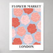 Poster Marché aux fleurs Londres Rose rose pâle Roses Flo (Devant)