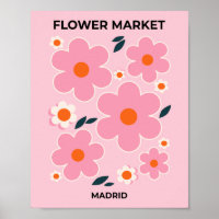 Marché aux Fleurs Madrid Coloré Floral Rose Orange