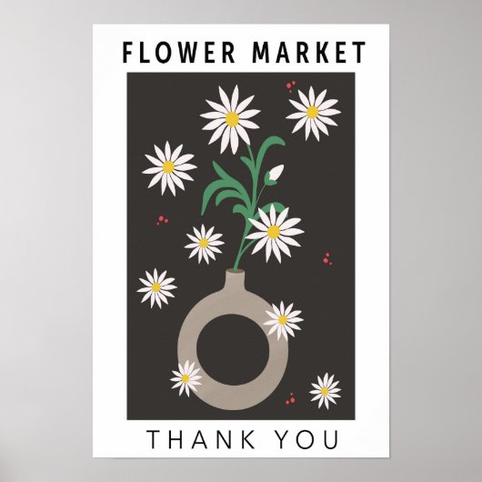 Poster Marché aux fleurs Merci (Devant)