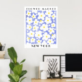 Poster Marché aux fleurs mignonette Rétro Daisy Jaune ble (Bureau à domicile)