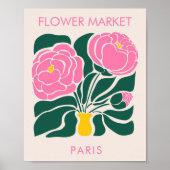 Poster Marché aux fleurs Peony Abstrait rétro (Devant)