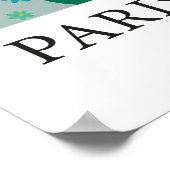 Poster Marché aux Fleurs Rétro Paris Fleurs Bleues Orange (Coin)