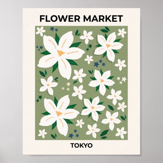 Poster Marché aux fleurs Tokyo Moderne Floral Décor (Devant)